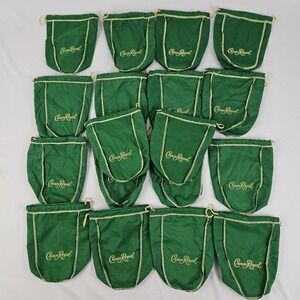 Crown Royal Apple Whiskey Green Drawstring Bags Lot of 18 7.5" 375ml